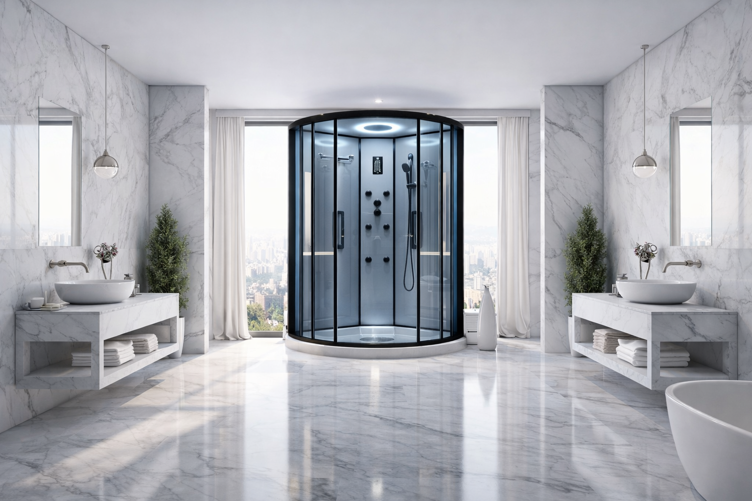 Smart Control Panels in Modern Luxury Steam Showers